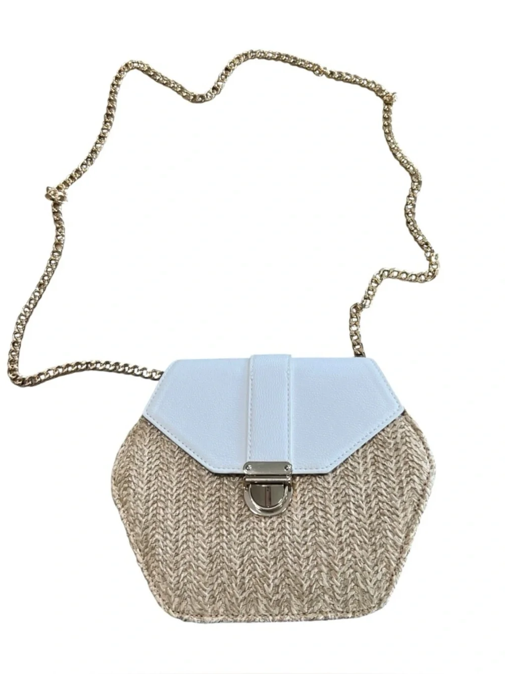 NEW CROSSI small basketwoven hexagon crossbody bag
